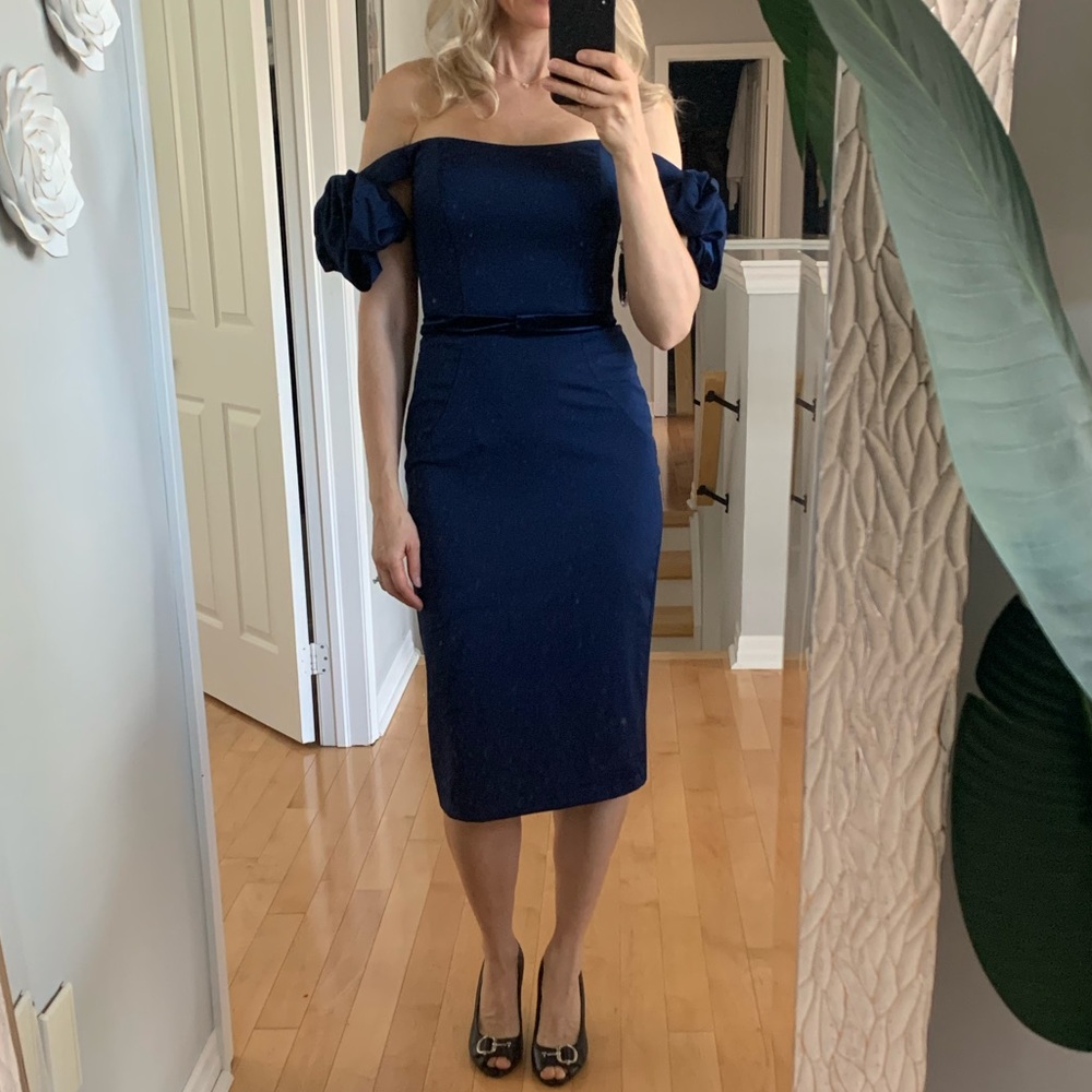 Terani couture navy dress